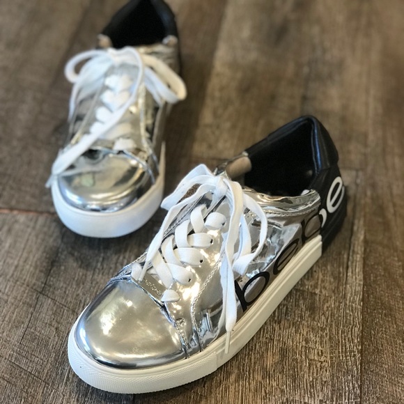 bebe silver sneakers